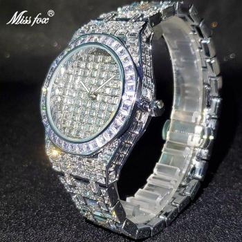 MISSFOX Reloj de hombre con correa ancha y cronógrafo
