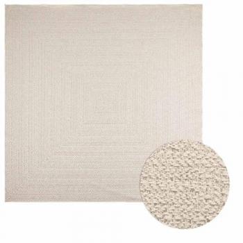 Tappeto ZIZUR Crema 240x240 cm, design in juta, adatto a spazi interni ed esterni