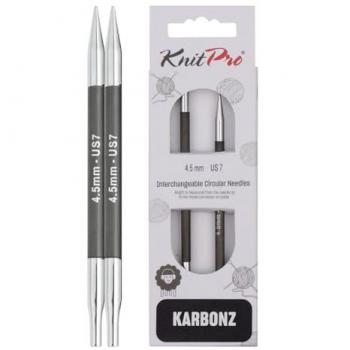 CarbonKnit Rundstricknadeln 4,5 mm – 2‑teiliger Auswechsel-Satz