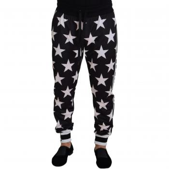 Dolce & Gabbana High-Quality Black Sweatpants with Star Design