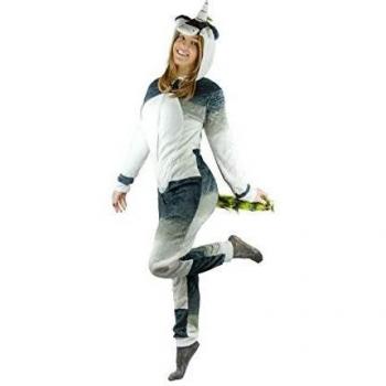 Pigiama Intero Cosplay B1840 Tuta Unicorno Felpata Unisex da XS a XXL Nero XL