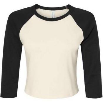 Camiseta Bella + Canvas 3/4 Mujer Azul Oscuro