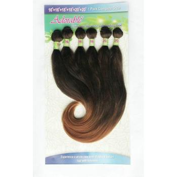 Ensemble de faisceaux de cheveux synthétiques 4 pièces 16-20 pouces couleur naturelle
