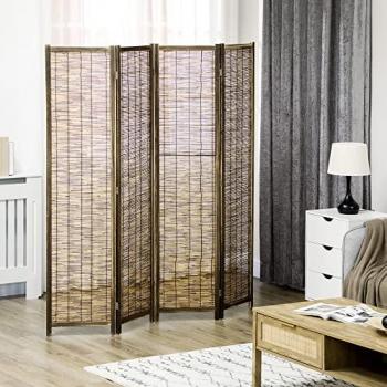 Pannelli Homcom Pieghevoli in Legno Natura 160x1,8x170