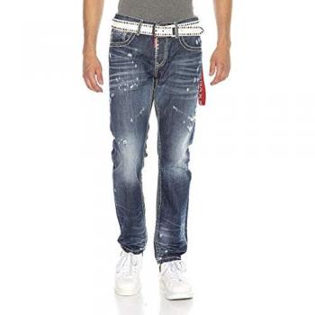 Cipo & Baxx Herren Regular-fit Jeans DENIM, Größe 33, Länge 34, bequeme Jeans