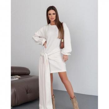 ISSAA+ Angora Long-Stolarium Dress – Extra Large, Wit
