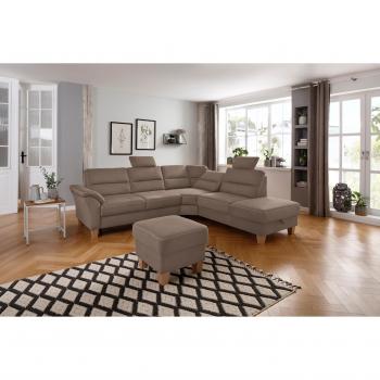 Ecksofa Soleo L‑Form mit Lederoptik Microfaser – 262 × 89 × 235 cm