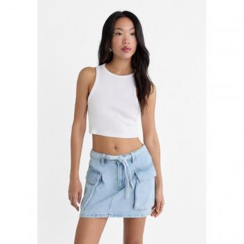 Stradivarius Blue Denim Cargo Mini Skirt 2