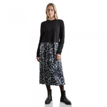Casual Midikleid in Echo Grau