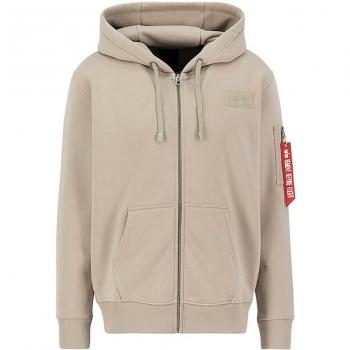 Felpa Alpha Industries con Cerniera Poster 3XL in Colore Sabbia
