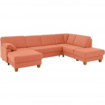U‑Form Wohnkissenbett “Belfort” – orange – 314 × 88 × 91 cm