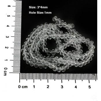 Fil en vrac de perles de cristal de verre 80 pièces 3x4mm pour bricolage