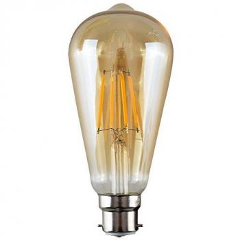 B22 Amber LED Filament Pear Bulbs