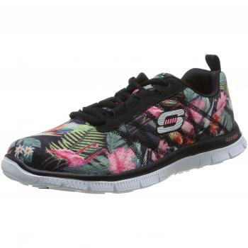 Skechers Flex Appeal Floral Bloom Women's Sneakers Black Multi 7 UK