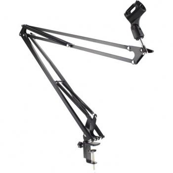Support de micro à bras ciseaux 360° avec clip de table