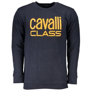 Men's Cavalli Class Bold Brand Logo Navy Blue Sweatshirt