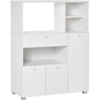 Aparador de Cocina con Armarios y Cajón Blanco 90x40x120 cm