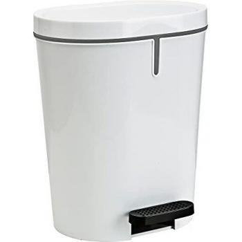Cubo de Basura Ovalado 25 L con Pedal Blanco