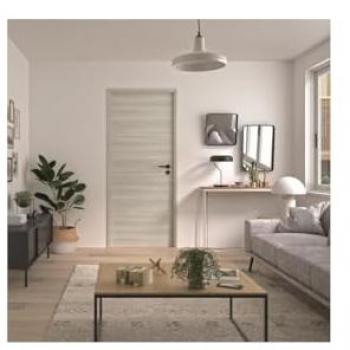 Bloc Porte Réversible Bilbao 2 Chêne Gris Clair avec Serrure Magnétique