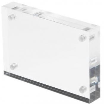 Visitenkartenhalter mit Magnet 9,5x6,5x1,5cm transparent