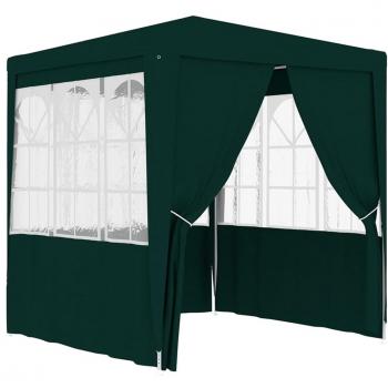 Tente De Réception Avec Parois Latérales 2,5x2,5 M Vert 90 G/M²