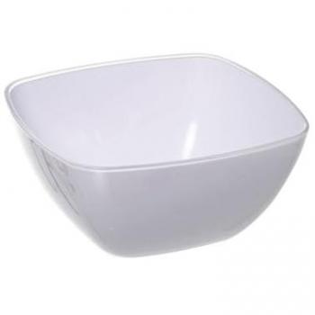 Ensaladera cuadrada para ensaladas, color blanco, L. 14 x D. 14 x H. 6,6 cm