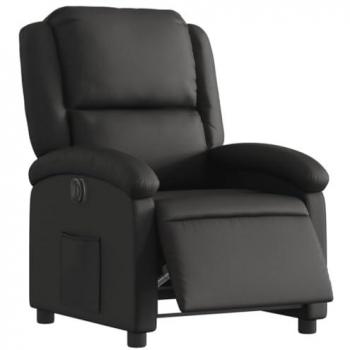 VidaXL Elektrischer Relaxsessel Schwarz Echtleder
