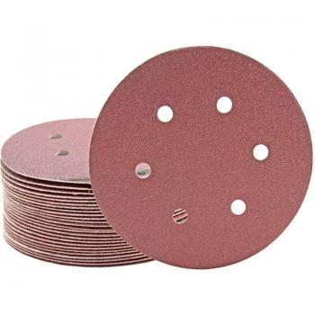 Disque abrasif auto-agrippant Fox 150 mm, 6 trous, corindon, lot 50 – G100