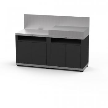 Cucina Esterna Le Marquier: Mobile di Cottura Inox + Ripiano Nera