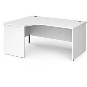 White Top Corner Desk (800 mm Depth) – Contract 25, Graphite Frame