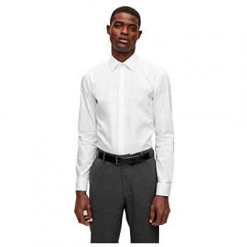 BOSS Slim Fit Easy-Iron Stretch Cotton Dress Shirt with New Kent Collar Model 'Hank Tux', Size 39