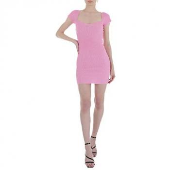Ital-Design Elegant Strickkleid Damen Pink