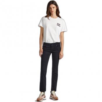 Vaqueros Pepe Jeans para mujer, color azul, corte recto, tiro medio (Saturn)