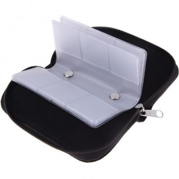 Black Memory Card Organizer Wallet with 18 Slots + 4 Slots for CF/SD/SDHC/MS/DS 3DS Games
