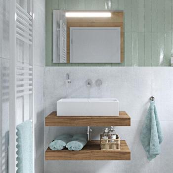 Lavabo 60x42 cm con piano 100x50 cm e rubinetteria EggerStrada
