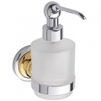 Savon Liquide Retro Distributeur – Verre Chrome‑Or, 200 ml (Bemeta)