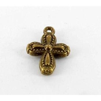 Breloque en métal Croix Bronze