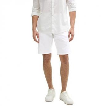 TOM TAILOR Herren Shorts – Weiß, Gr. 34, Leinen‑Qualität