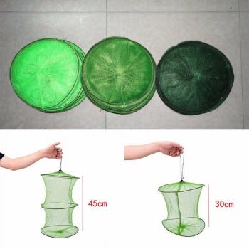Folding Round Metal Frame Nylon Mesh Minnow Trap