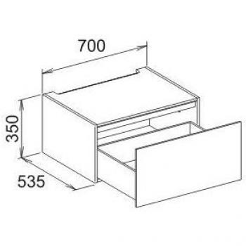 Keuco Edition 11 Unterbauschrank 31311, 1 Frontauszug, LED-Innenbeleuchtung