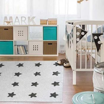 Tapis Enfant Coton Rond Étoile 140 cm