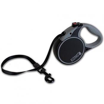 KONG Retractable Dog Leash Large Black Terrain 16 ft for Dogs Up to 110 lbs