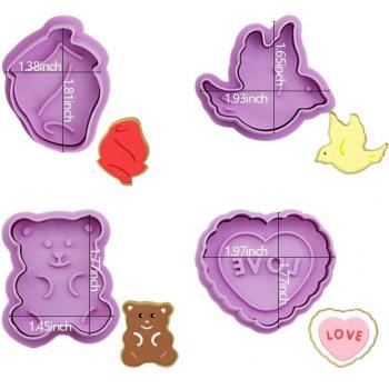 4Stck Cookie Ausstechformen Dinosaurier, Krone, Hund, Einhorn