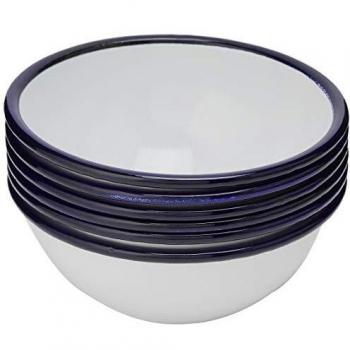 Olympia Durable Kitchen Enamel Bowls – 155 mm, Pack of 6