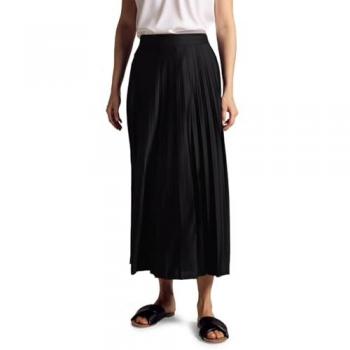 STREET ONE Damen Maxirock, Baumwolle, Stretch, schwarz, Größe 40