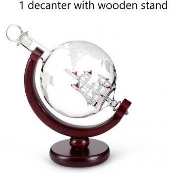 World Map Surface Whiskey Decanter