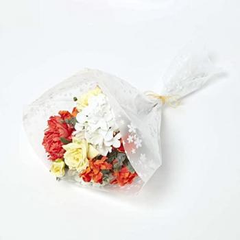 HOMESCAPES Fleur Artificielle : Bouquet rose-coquelicot d’exception