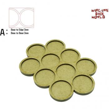 Bandeja Wargaming Mundo – 10 Bases 32 mm con Triple Desvío MDF