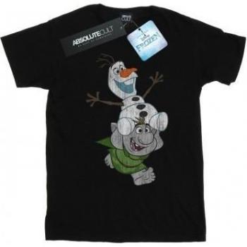 Maglietta Donna Disney Frozen Olaf e Troll in Cotone