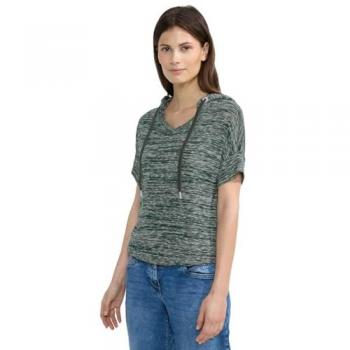 Pull à capuche tricot vert – L (Cecil)